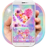 lovely flower heart keyboard theme android application logo